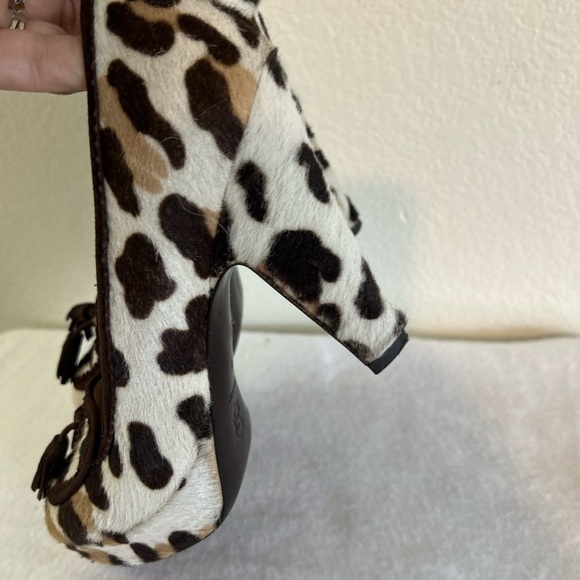 L'Autre Chose Leopard Print calf hair heels Size 36 5.5 US - Picture 8 of 11